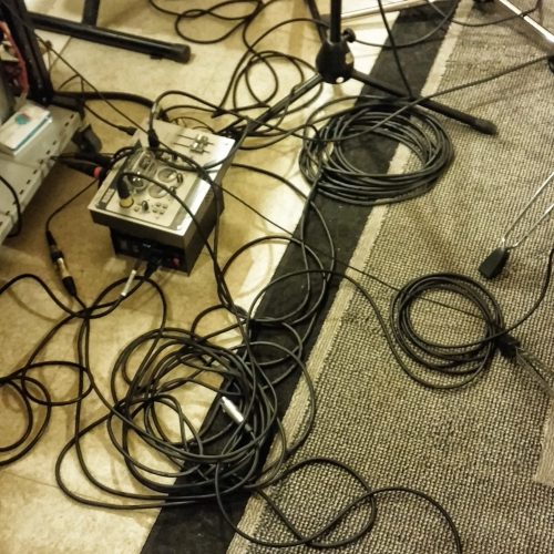 Séance enregistrement Jean Gagneau 2015, les cables et le préampli à lampes
