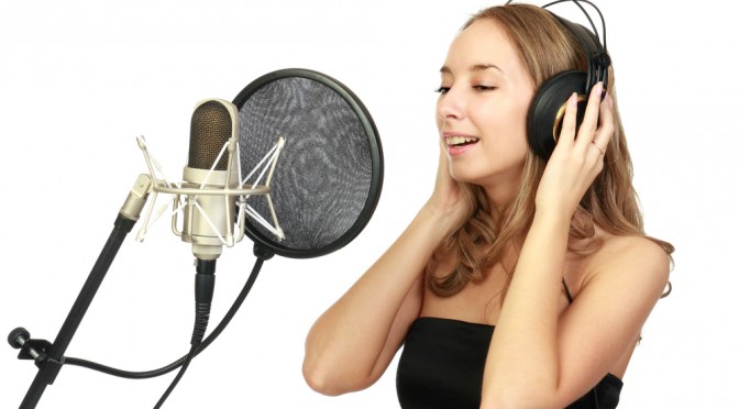 Chanteuse en studio